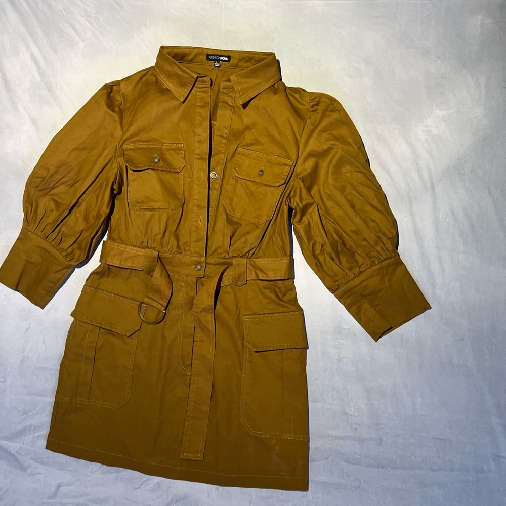 Jane Puffy Sleeve Dress - Camel